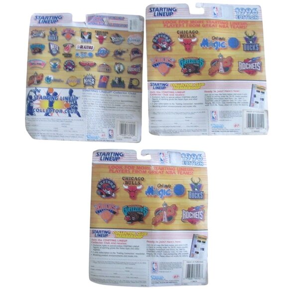 Lot of 3 Starting Lineup NBA Action Figures 1996-1997 Edition Sealed Collectible - Picture 2 of 10